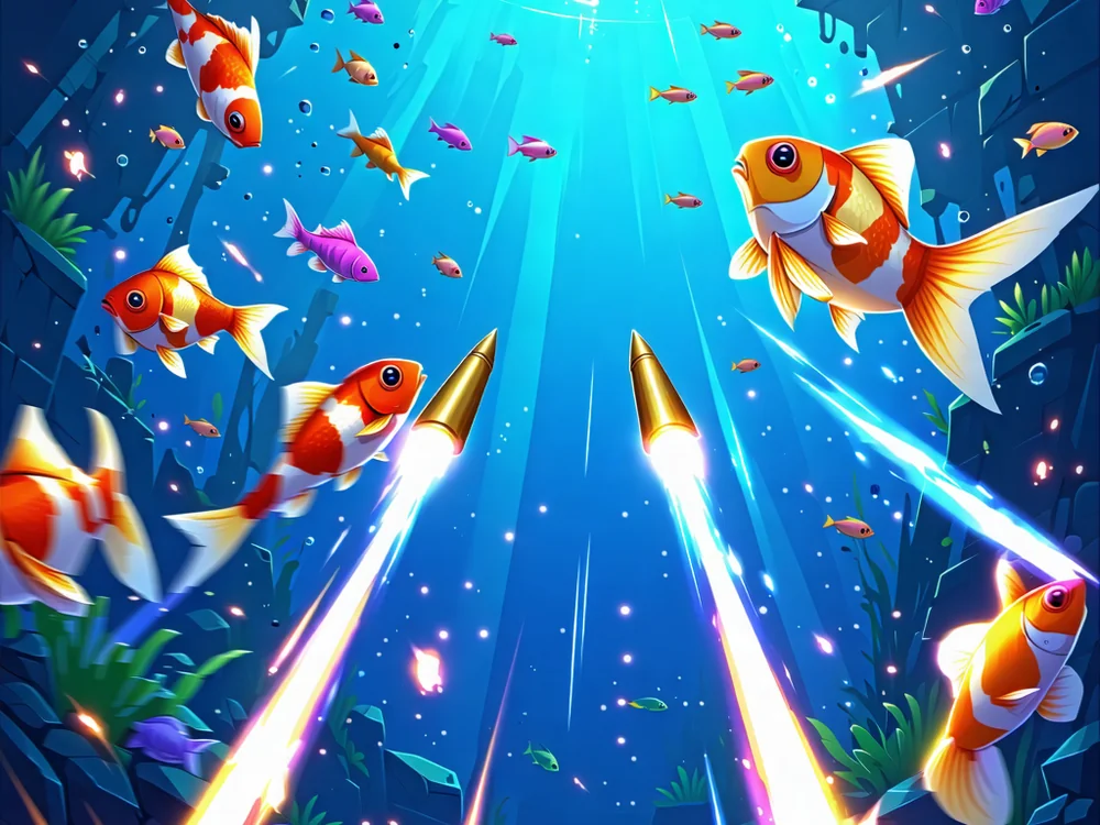 Hình ảnh minh họa kỹ thuật bắn ria và sử dụng góc bắn trong game bắn cá OK9
