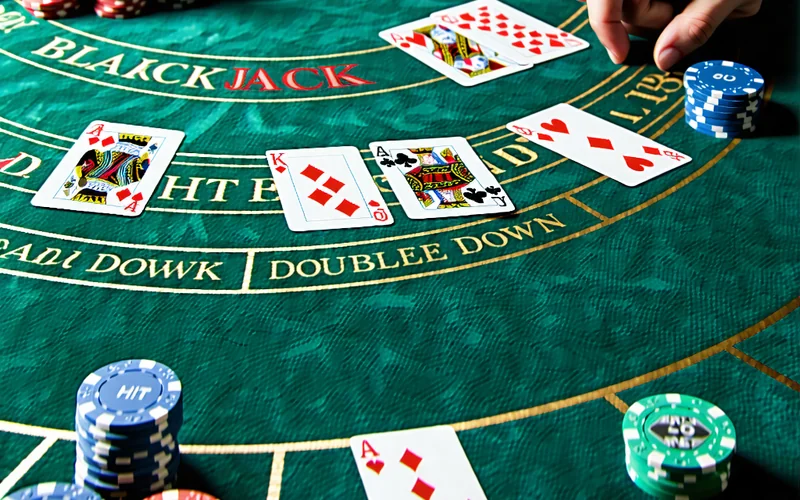 Bàn chơi Blackjack trực tuyến trên OK9 với các quân bài và dealer