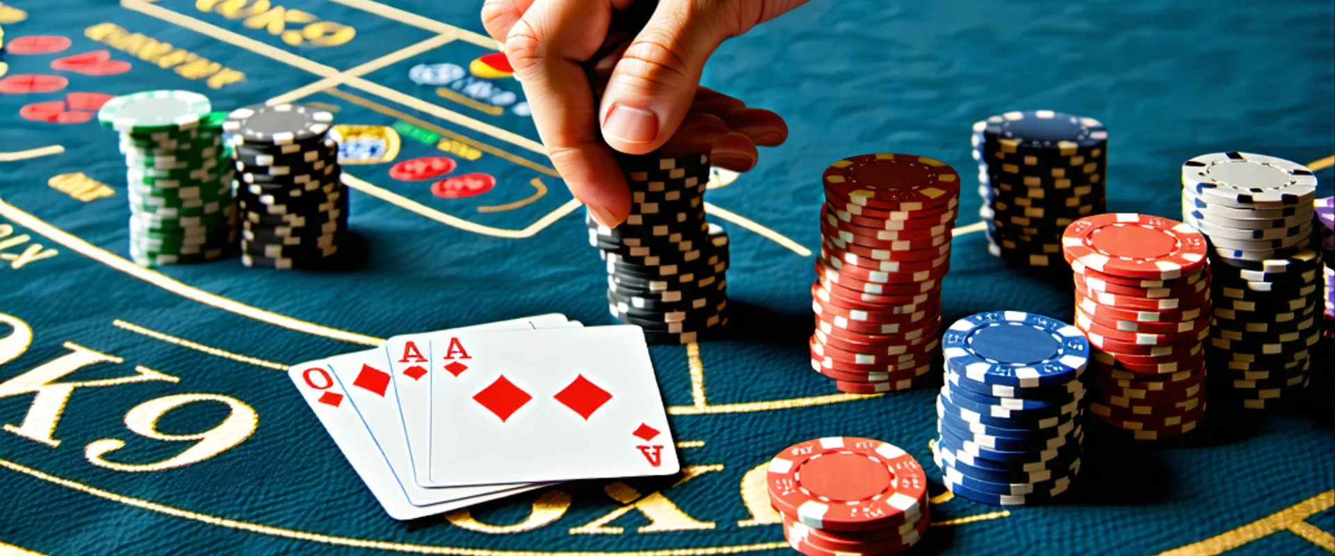 Bàn Blackjack trực tuyến OK9 với người chia bài chuyên nghiệp và người chơi đang đặt cược