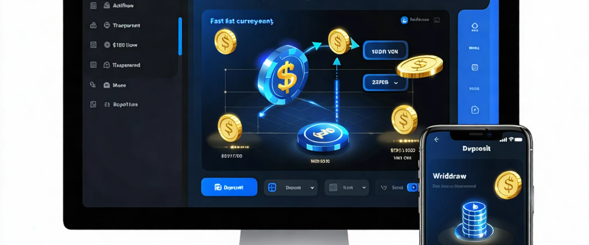 Giao diện quy trình nạp rút tiền an toàn tại OK9