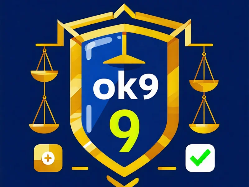 OK9, OK9.com, ok9aa: Huy hiệu cam kết về an toàn, công bằng và bảo mật, thể hiện sự tin cậy và chất lượng dịch vụ
