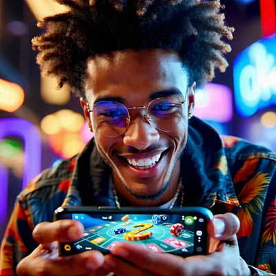 Người dùng chơi game trên di động OK9